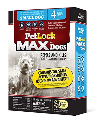 Petlock Max 4M - Flea & Tick Prevention For Small Dogs