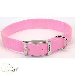 Coastal Single-Ply Dog Collar-Bright Pink