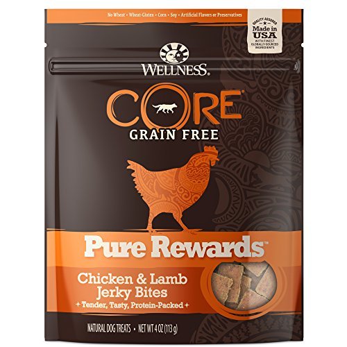 Wellness CORE Power Packed Jerky Treats Grain Free Chicken & Lamb Recipe for Dogs