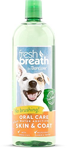 Fresh Breath by TropiClean Oral Care Water Additive Plus Skin and Coat for Dogs