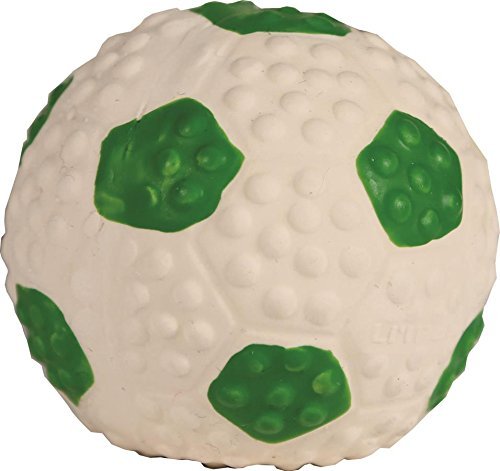 Coastal Lil Pals Dog Toy - Green & White Latex Soccer Ball