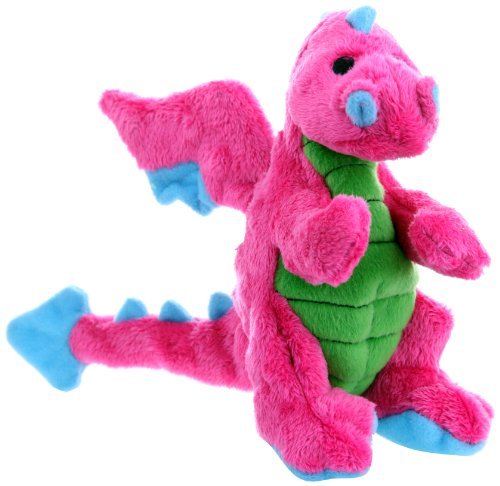 goDog® Plush Dragon Dog Toy with Chew Guard Technology, Small, Pink