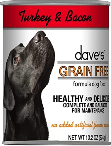 Dave's Dog Grain-Free Pate, 13 oz, Turkey & Bacon