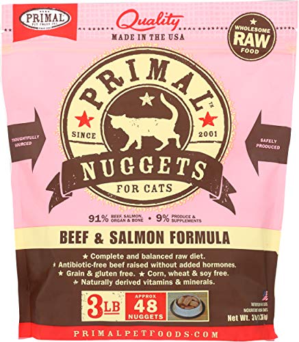 Primal Frozen Cat Food - Nuggets -  Beef & Salmon