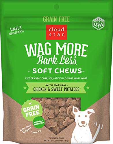 Cloud Star Dog Treats - Wag More Bark Less Grain-Free Soft & Chewy with Chicken & Sweet Potato