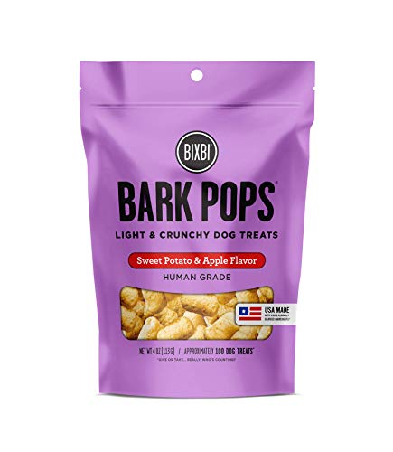 BIXBI Bark Pops Light & Crunchy Dog Treats-Sweet Potato & Apple