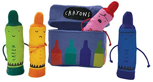 Plush Toy/The Day the Crayons Quit Finger Puppet Playset@4 5" Puppets, 5.5" X 5.5" Case