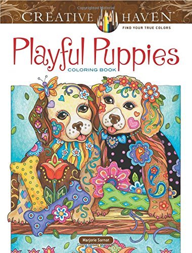 Marjorie Sarnat/Creative Haven Playful Puppies Coloring Book