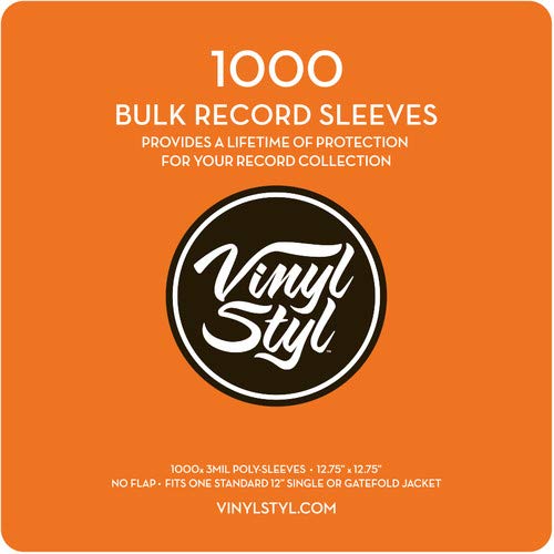 Vinyl Styl/12.75" X 12.75" 3 Mil Protective Outer Record Sleeve 1000CT Bulk Pack