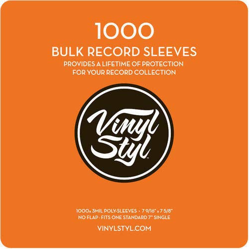 Vinyl Styl/7 9/16" X 7 5/8" 3 Mil Protective Outer Record Sleeve 1000CT Bulk Pack