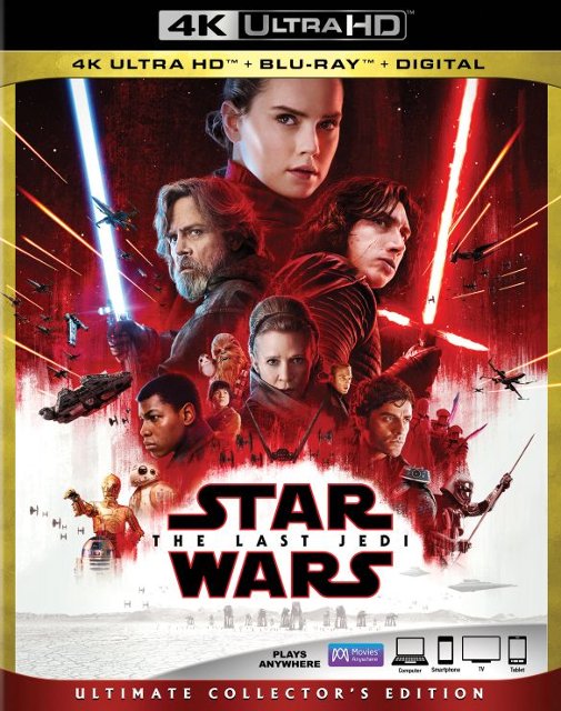 Star Wars: Episode VIII - The Last Jedi/Adam Driver, Daisy Ridley, and John Boyega@PG-13@4K Ultra HD/Blu-ray