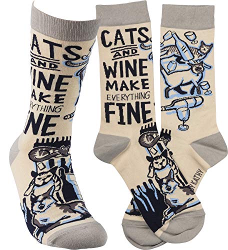 Primitives by Kathy Socks-Cats and Wine Make Everything Fine