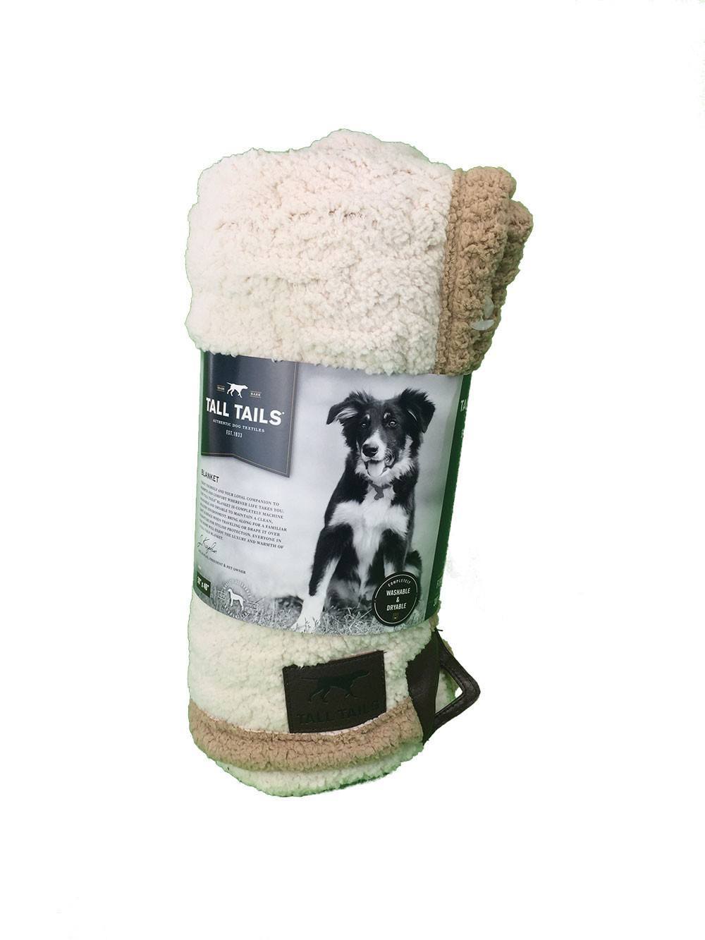 Tall Tails Dog Bed Blanket - Micro Sherpa - Embossed Bone