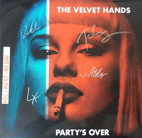Velvet Hands/Party's Over@Blue Vinyl autographed by band