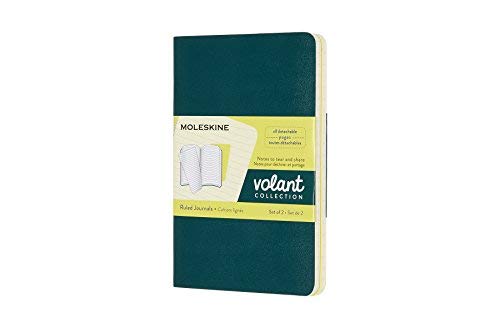 Moleskine Pocket Volant Journals/Ruled - Pine Green/Lemon Yellow@Set of 2