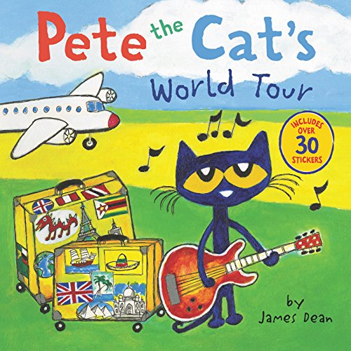 James Dean/Pete the Cat's World Tour@ Includes Over 30 Stickers!