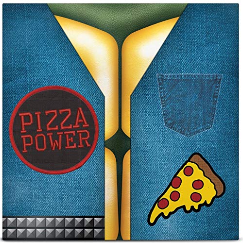 Mikey, Leo, Donny, Raph/Pizza Power@w/ 2 Removable Patches