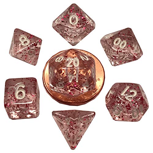 Dice Set Mini/Ethereal Light Purple With White Numbers@Mini 7ct Polyhedral Dice Set