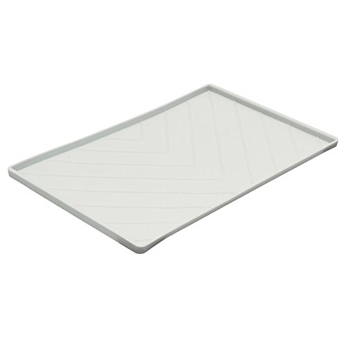 Messy Mutts Silicone Food Mat with Metal Sides - Light Gray
