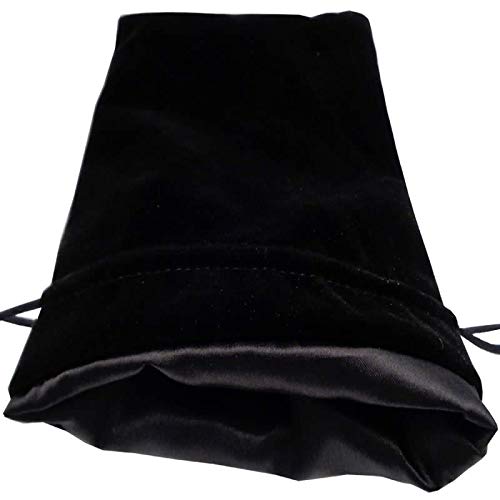 Dice Bag/Large Black Velvet With Black Satin Lining