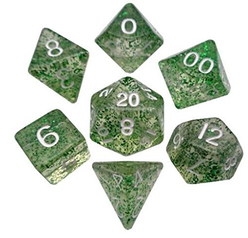 Dice Set Mini/Ethereal Green With White Numbers