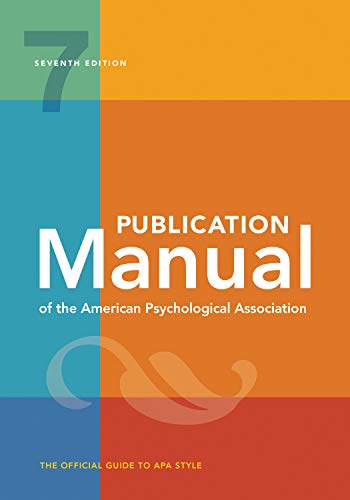 American Psychological Association Publication Manual (official) 7th Edition Of The A 0007 Edition; 