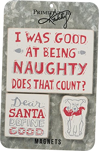 Primitives By Kathy Christmas Magnet Set - Being Naughty