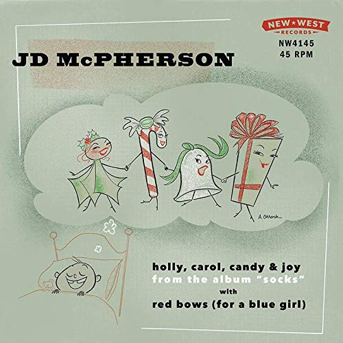 JD McPherson/Holly, Carol, Candy & Joy / Red Bows (For A Blue Girl)@Snow Globe Vinyl (Clear With White Splatter)@RSD BF Exclusive