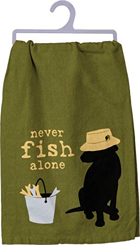 Primitives By Kathy-Dish Towel Never Fish Alone