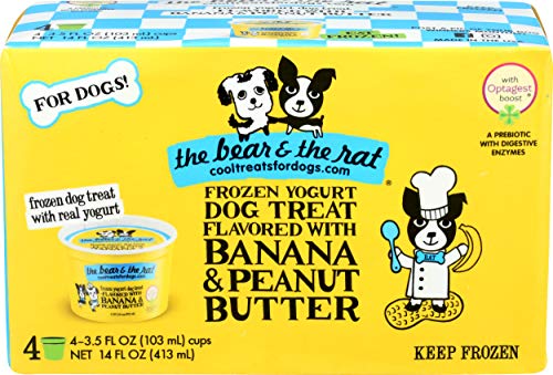 Bear & Rat Dog Treat - Peanut Butter Banana Frozen Yogurt-4 Pack