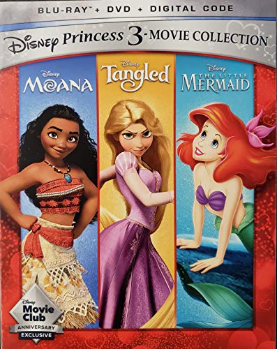 Disney Princess 3 Movie Collection Moana Tangled The Little Mermaid 