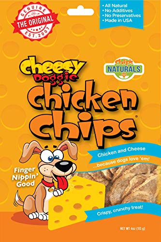 Chip's Naturals Cheesy Doggie Chicken Chips Treats for Dogs