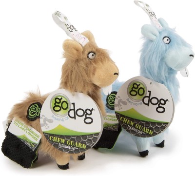 goDog® Plush Buck Tooth Llama Dog Toy, Tan