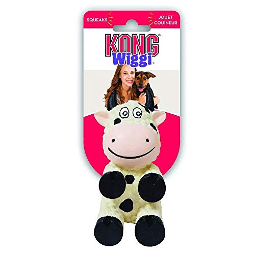 Kong® Wiggi™ Cow Dog Toy White Small