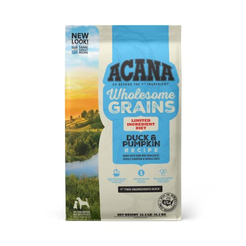ACANA Wholesome Grains Duck and Pumpkin Recipe Limited Ingredient Diet for Dogs