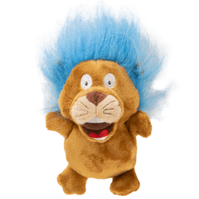 goDog® Silent Squeak™ Crazy Hairs Lion Chew Guard Ultrasonic Squeaker Plush Dog Toy