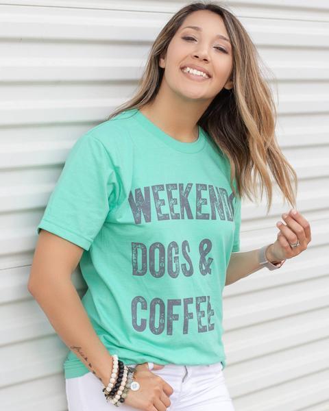 Adybelle Short Sleeve T-Shirt - Weekends, Dogs & Coffee