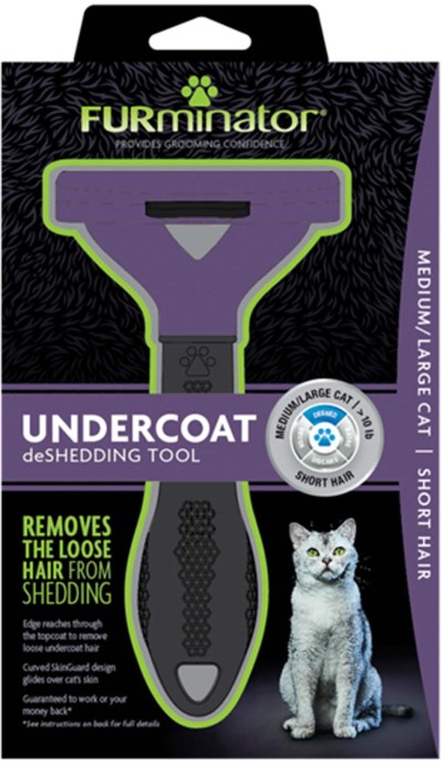 FURminator® Undercoat deShedding Tool-Medium/Large Cat Short Hair