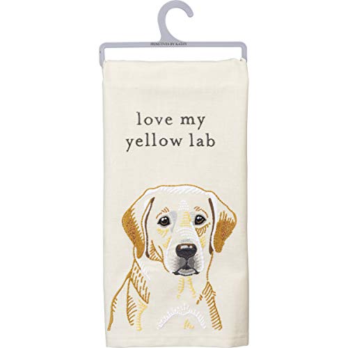 Primitives by Kathy Kitchen Towel-Love My Yellow Lab