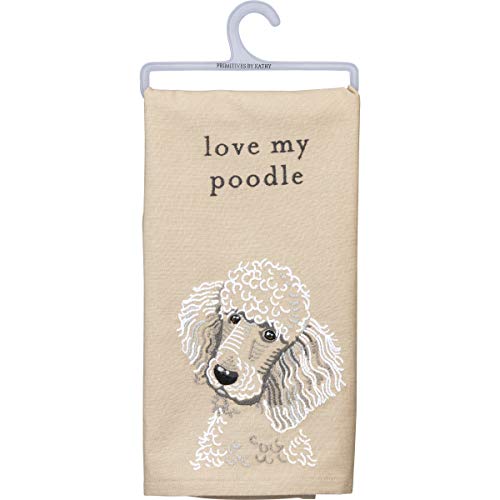 Primitives by Kathy Kitchen Towel-Love My Poodle