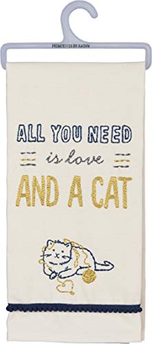 Primitives by Kathy Dish Towel - All You Need is Love and a Cat