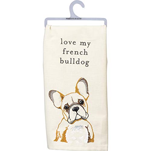 Primitives by Kathy Kitchen Towel-Love My French Bulldog