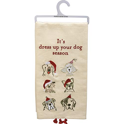 Primitives by Kathy Dish Towel - It's Dress Up Your Dog Season