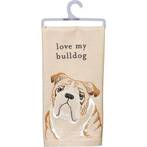 Primitives by Kathy Kitchen Towel-Love My Bulldog