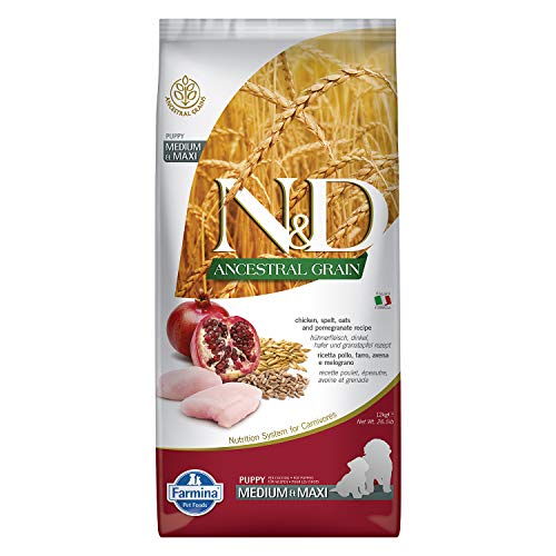 Farmina N&D Ancestral Grain Dry Dog Food - Chicken & Pomegranate Medium & Maxi Puppy
