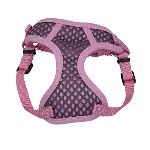 Comfort Soft Sport Wrap Adjustable Dog Harness-Grey with Pink