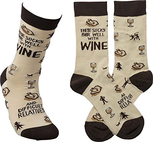 Primitives by Kathy Socks-These Socks Pair Well With Wine and Difficult Relatives