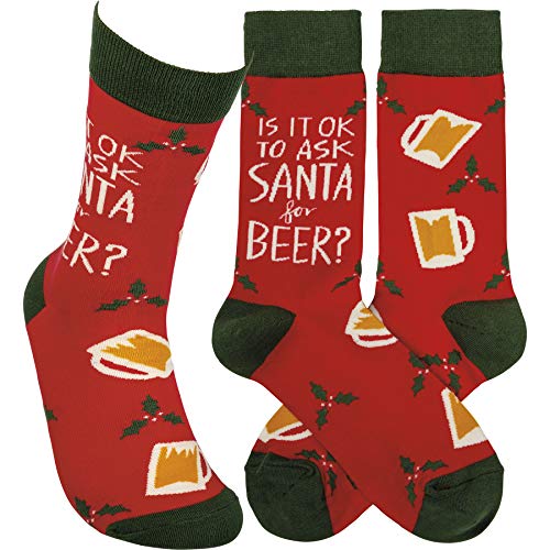 Primitives by Kathy Socks-Is it Okay to Ask Santa for Beer?
