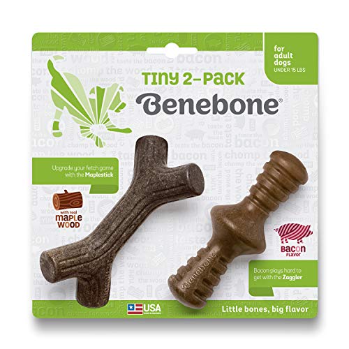 Benebone Maplestick Tough Dog Chew Toy-Tiny, 2 Pack