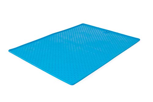 Dexas Popware Grippmat Flexible Non-Skid Silicone Pet Placemat-Blue